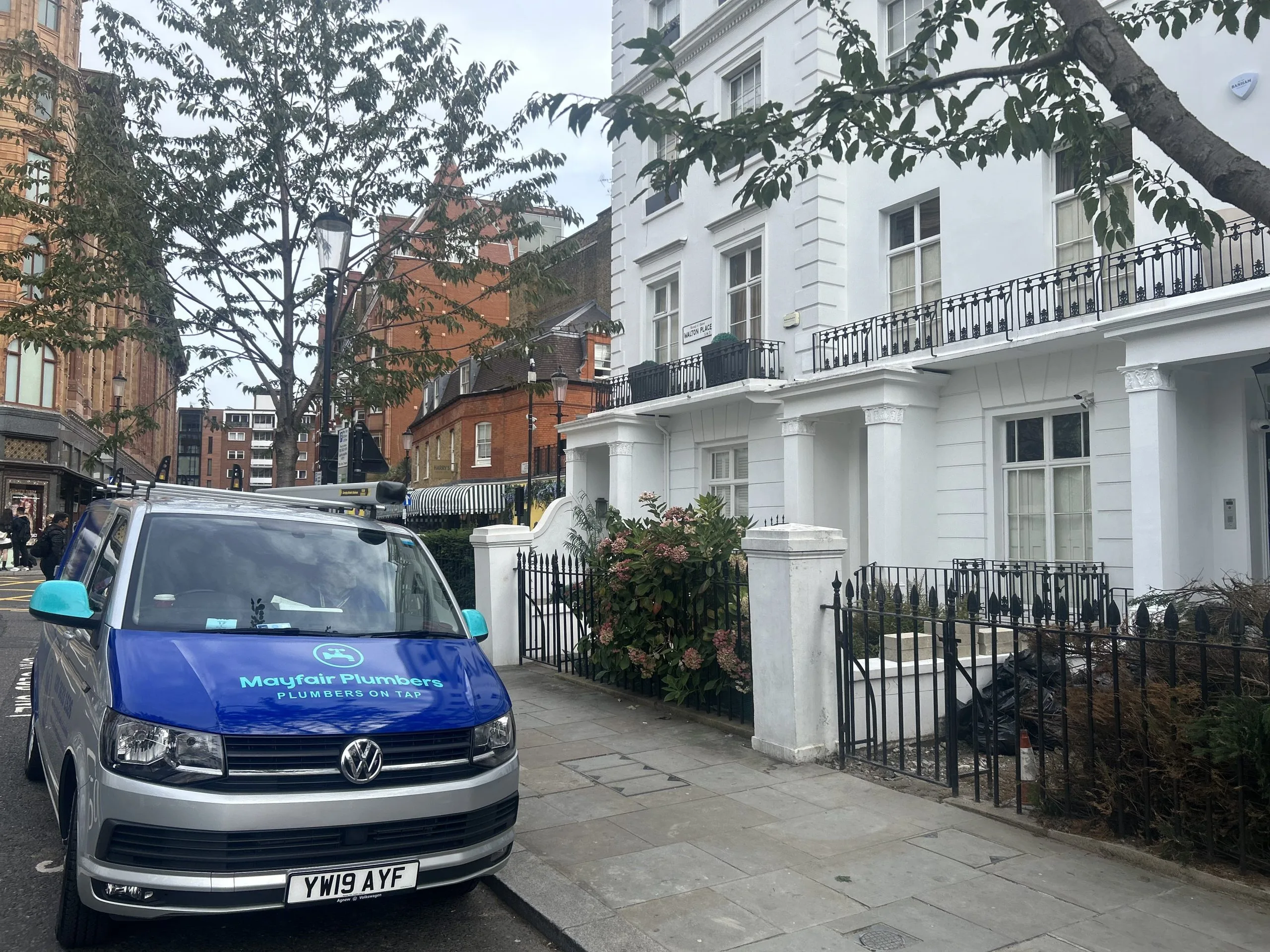 Mayfair Plumbers van on a London street